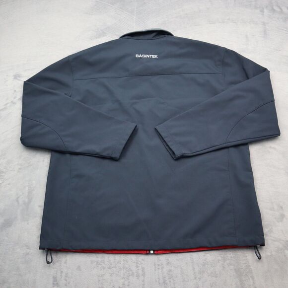 Ultraclub Jacket Mens Navy L Soft Shell Solid Full Zip Style # 8280 Logo on back - Picture 14 of 16